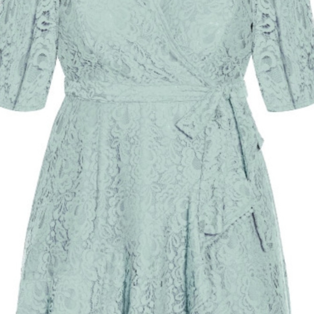 City Chic Faux Wrap Lace Dress